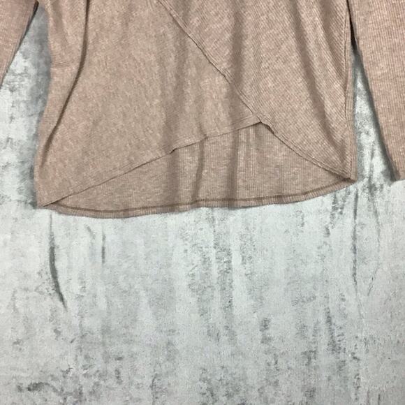 H by Bordeaux Women’s Tan Ribbed Mock Neck Hi-Low Hem Sweater Size XL NWT - Picture 8 of 16